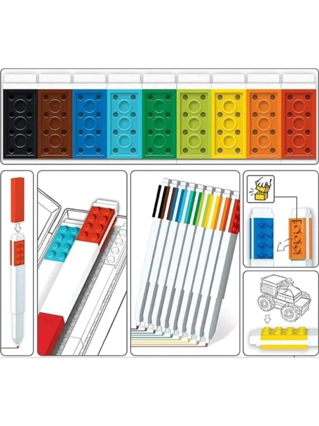 Caneta Hidrográfica 10 Cores LEGO®